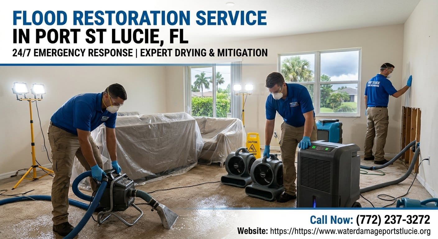 Flood restoration after storm water intrusion in Port St Lucie FL 34952